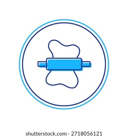 Perno rodante en el icono de la masa aislado en el fondo blanco.  Vector