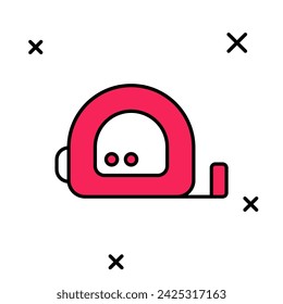 Filled outline Roulette construction icon isolated on white background. Tape measure symbol.  Vector