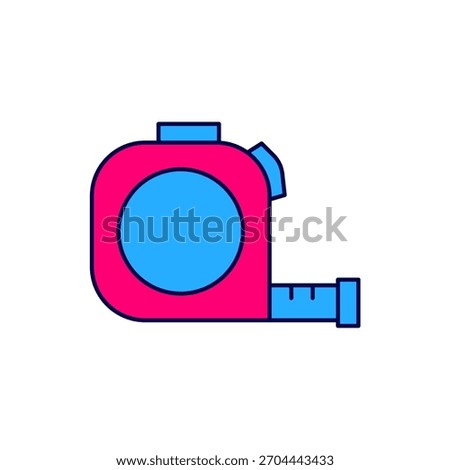 Filled outline Roulette construction icon isolated on white background. Tape measure symbol.  Vector