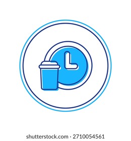 Filled outline Round the clock delivery icon isolated on white background.  Vector