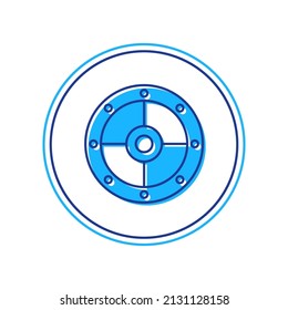 Filled Outline Round Shield Icon Isolated On White Background. Security, Safety, Protection, Privacy, Guard Concept.  Vector