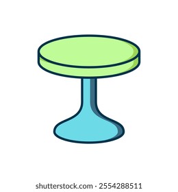 Filled outline Round table icon isolated on white background. Flat filled outline style with shadow. Vector