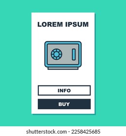 Filled outline Safe icon isolated on turquoise background. The door safe a bank vault with a combination lock. Reliable Data Protection.  Vector