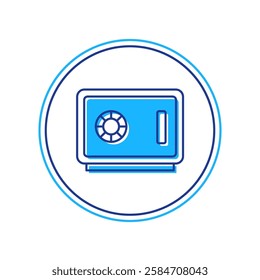 Filled outline Safe icon isolated on white background. The door safe a bank vault with a combination lock. Reliable Data Protection.  Vector