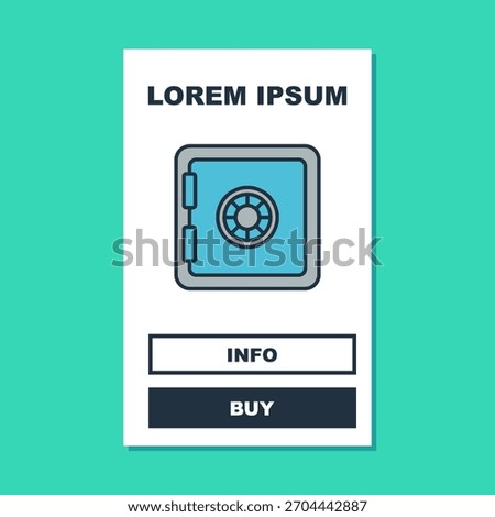 Filled outline Safe icon isolated on turquoise background. The door safe a bank vault with a combination lock. Reliable Data Protection.  Vector