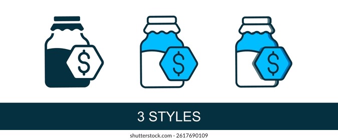 Filled outline Sale in jar of honey icon isolated on white background. Food bank. Sweet natural food symbol.  Vector