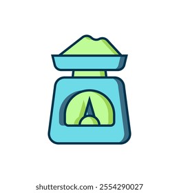 Filled outline Scales icon isolated on white background. Weight measure equipment. Flat filled outline style with shadow. Vector