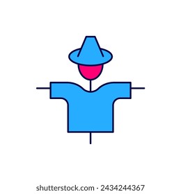 Filled outline Scarecrow icon isolated on white background.  Vector