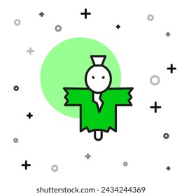 Filled outline Scarecrow icon isolated on white background. Happy Halloween party.  Vector