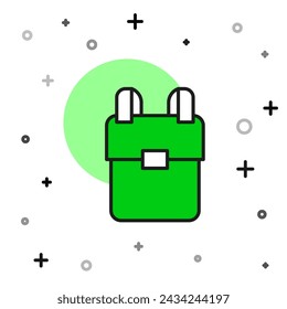 Gefüllte Outline Schulrucksack-Symbol isoliert auf weißem Hintergrund.  Vektor