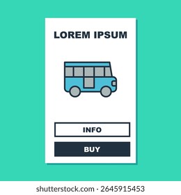 Filled outline School Bus icon isolated on turquoise background. Public transportation symbol.  Vector