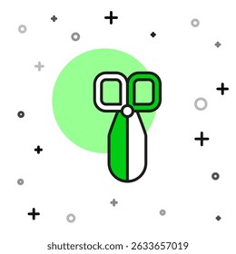 Filled outline Scissors icon isolated on white background. Cutting tool sign.  Vector