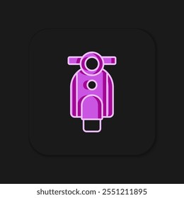 Filled outline Scooter icon isolated on black background. Flat filled outline style with shadow. Vector