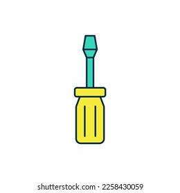 Filled outline Screwdriver icon isolated on white background. Service tool symbol.  Vector