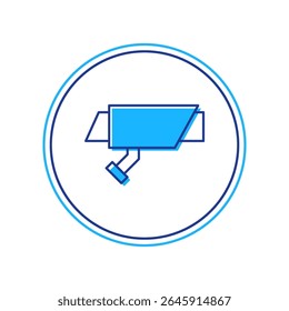 Filled outline Security camera icon isolated on white background.  Vector