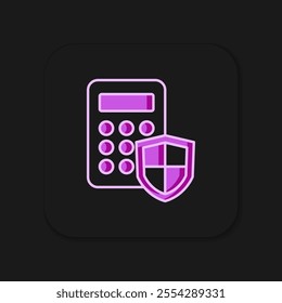 Filled outline Security system control panel with display icon isolated on black background. Keypad of security system for entering inside. Flat filled outline style with shadow. Vector