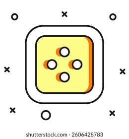 Filled outline Sewing button for clothes icon isolated on white background. Clothing button. Flat filled outline style with shadow. Vector