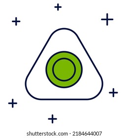 Esquema relleno Icono de tiza de costura aislado en fondo blanco.  Vector