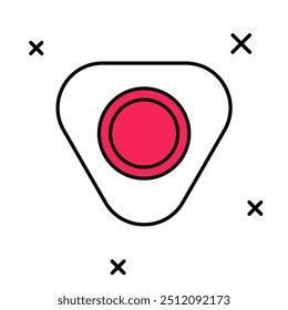 Gefüllte Umrisse Nähkreide-Symbol einzeln auf weißem Hintergrund.  Vektorgrafik