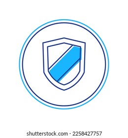 Filled outline Shield icon isolated on white background. Guard sign. Security, safety, protection, privacy concept.  Vector