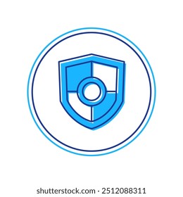 Contorno preenchido Ícone de escudo isolado no fundo branco. Sinal de guarda. Segurança, proteção, conceito de privacidade.  Vetor