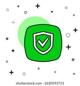 Filled outline Shield icon isolated on white background. Insurance concept. Guard sign. Security, safety, protection, privacy concept.  Vector
