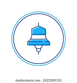 Filled outline Ship bell icon isolated on white background.  Vector