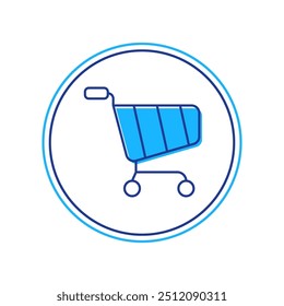 Filled outline Shopping cart icon isolated on white background. Online buying concept. Delivery service sign. Supermarket basket symbol.  Vector