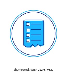 Filled outline Shopping list icon isolated on white background.  Vector