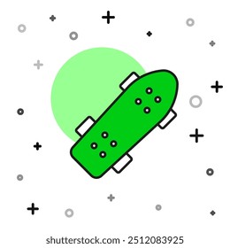 Filled outline Skateboard icon isolated on white background. Extreme sport. Sport equipment.  Vector