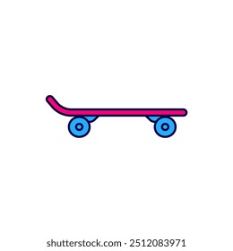 Filled outline Skateboard icon isolated on white background. Extreme sport. Sport equipment.  Vector