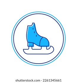 Filled outline Skates icon isolated on white background. Ice skate shoes icon. Sport boots with blades.  Vector