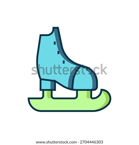 Filled outline Skates icon isolated on white background. Ice skate shoes icon. Sport boots with blades. Flat filled outline style with shadow. Vector
