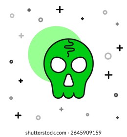 Filled outline Skull icon isolated on white background. Happy Halloween party.  Vector
