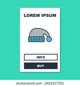 Filled outline Sleeping hat icon isolated on turquoise background. Cap for sleep.  Vector