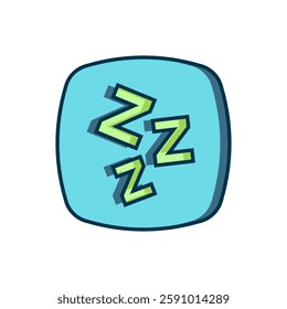 Filled outline Sleepy icon isolated on white background. Sleepy zzz talk bubble. Flat filled outline style with shadow. Vector
