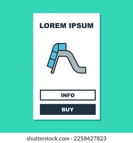 Filled outline Slide playground icon isolated on turquoise background. Childrens slide.  Vector