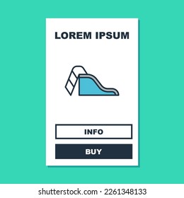 Filled outline Slide playground icon isolated on turquoise background. Childrens slide.  Vector