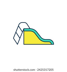 Icono de patio de diapositivas aislado sobre fondo blanco. Los niños se deslizan.  Vector