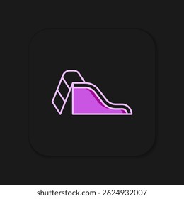 Filled outline Slide playground icon isolated on black background. Childrens slide. Flat filled outline style with shadow. Vector