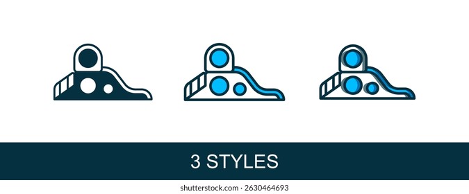 Filled outline Slide playground icon isolated on white background. Childrens slide.  Vector