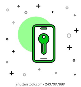 Filled outline Smart key icon isolated on white background.  Vector