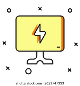 Filled outline Smart Tv icon isolated on white background. Television sign. Flat filled outline style with shadow. Vector