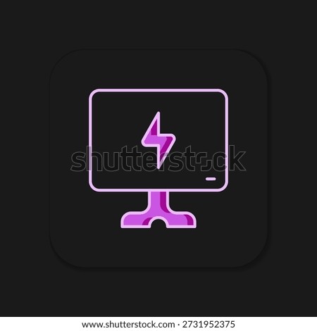 Filled outline Smart Tv icon isolated on black background. Television sign. Flat filled outline style with shadow. Vector