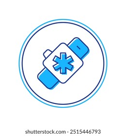 Filled outline Smart watch showing heart beat rate icon isolated on white background. Fitness App concept.  Vector