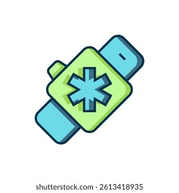 Filled outline Smart watch showing heart beat rate icon isolated on white background. Fitness App concept. Flat filled outline style with shadow. Vector