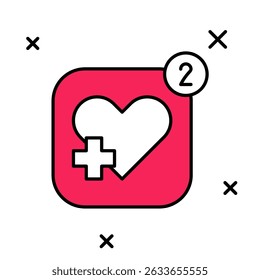 Filled outline Smartphone with heart rate monitor function icon isolated on white background.  Vector