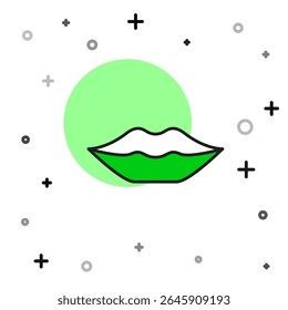 Filled outline Smiling lips icon isolated on white background. Smile symbol.  Vector