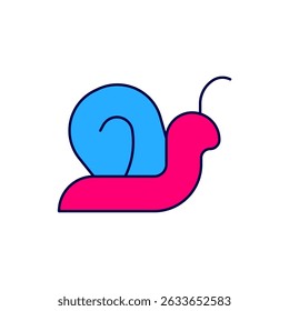 Filled outline Snail icon isolated on white background.  Vector