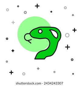 Filled outline Snake icon isolated on white background.  Vector